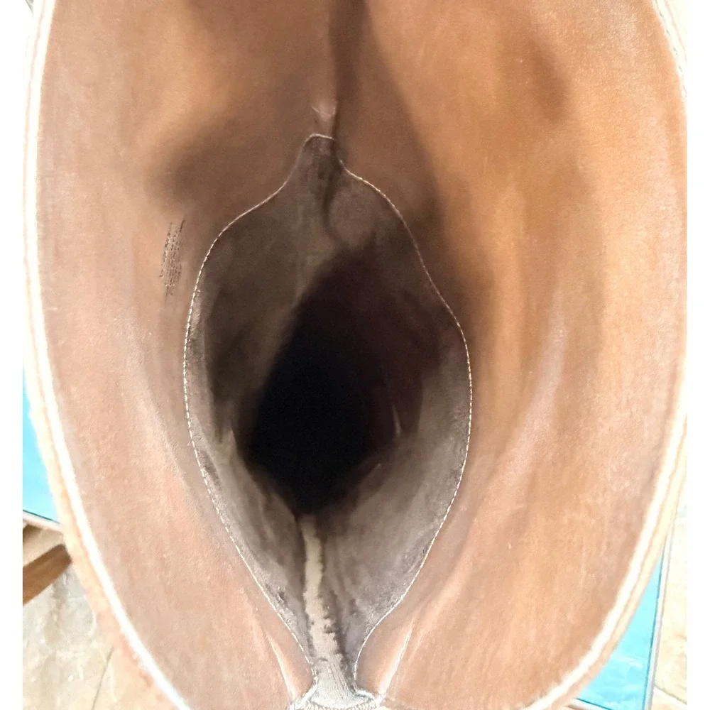 Vince Camuto Bendra Tall Cognac Leather Riding Boots Women's 8